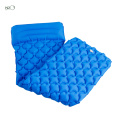 NPOT portable rhombic multifuction inflatable sleep mat self inflating camping pad sleeping mat with Pillow